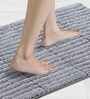Silver Polyester 32X20 Inches Anti-Skid  Bath Mat