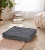 Silver Solid Polyester 20x20 Inches Floor Cushion