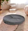 Silver Solid Polyester 22x22 Inches Floor Cushion