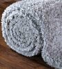Silver Polyester Shaggy 5' x 3' Hand tufted Carpet