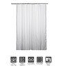 Silver Polyester Blackout Shower Curtain