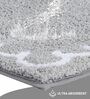Silver Polyester Machine Made 85x55 cm Bath Mat