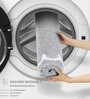 Silver Polyester Machine Made 85x55 cm Bath Mat