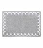 Silver Polyester Machine Made 85x55 cm Bath Mat
