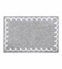 Silver Polyester Machine Made 85x55 cm Bath Mat