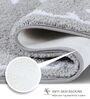 Silver Polyester Machine Made 85x55 cm Bath Mat