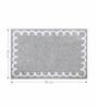 Silver Polyester Machine Made 85x55 cm Bath Mat