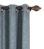 Grey Solid Polyester 9 Ft Blackout Eyelet Door Curtains (Set of 2)