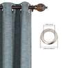 Grey Solid Polyester 9 Ft Blackout Eyelet Door Curtains (Set of 2)