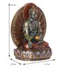 Silver Polyresin and Bronze Fine Finish Meditating Lord Buddha