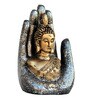 Silver Polyresin Handcrafted Buddha Palm Idol