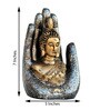 Silver Polyresin Handcrafted Buddha Palm Idol