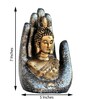 Golden Silver Handcrafted Polyresin Buddha Palm