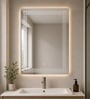 Silver Rectangle Shape LED Wall Mirror