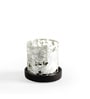 Silver Rose Tealight Candle Holder with Wood Base
