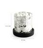 Silver Rose Tealight Candle Holder with Wood Base