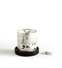 Silver Rose Tealight Candle Holder with Wood Base