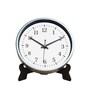 Silver Round 8 Inches Plastic Table Clock