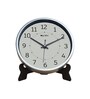 Silver Round 8 Inches Plastic Table Clock