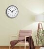 Silver Round 8 Inches Plastic Table Clock