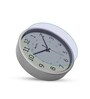 Silver Round 8 Inches Plastic Table Clock