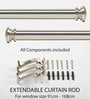 Silver Satin Stainless Steel Curtain Rod (36 -66 Inches) With Bracket