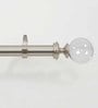 Silver Satin Stainless Steel Curtain Rod (36 -66 Inch) With Bracket