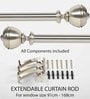 Silver Satin Stainless Steel Curtain Rod (36 -66 Inches) With Bracket