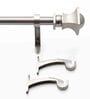 Silver Satin 36 Inch expandable to 66 Inch Stainless Steel Curtain Rod with Bracket
