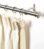 Silver Satin Stainless Steel Curtain Rod (36 -66 Inches) With Bracket