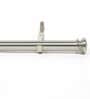 Silver Satin Stainless Steel Curtain Rod (36 -66 Inches) With Bracket