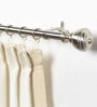 Silver Satin Stainless Steel Curtain Rod (36 -66 Inches) With Bracket