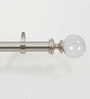 Silver Satin Grey Stainless Steel Curtain Rod (52-144 Inches) With Bracket