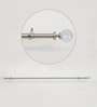 Silver Satin Grey Stainless Steel Curtain Rod (52-144 Inches) With Bracket