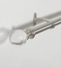 Silver Satin Grey Stainless Steel Curtain Rod (52-144 Inches) With Bracket