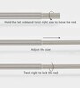 Silver Satin Grey Stainless Steel Curtain Rod (52-144 Inch) With Brackets