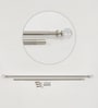 Silver Satin Grey Stainless Steel Curtain Rod (52-144 Inches) With Bracket