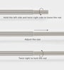 Silver Satin Grey Stainless Steel Curtain Rod (52-144 Inches) With Bracket