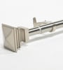 Silver Satin Grey Stainless Steel Curtain Rod (52-144 Inch) With Brackets