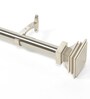 Silver Satin Grey Stainless Steel Curtain Rod (52-144 Inch) With Brackets
