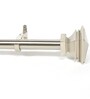 Silver Satin Grey Stainless Steel Curtain Rod (52-144 Inch) With Brackets