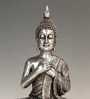 Silver Serenity Buddha With Heart Gesture (Silver)