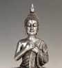 Silver Serenity Buddha with Heart Gesture