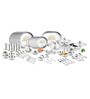 Heavy Gauge Stainless Steel Laser Design Dinner Set