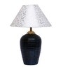White & Silver Shade Table Lamp With Terracotta Base