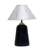 White & Silver Shade Table Lamp With Terracotta Base