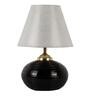 Silver Shade Table Lamp With Black Terracotta Base