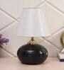 Silver Shade Table Lamp With Black Terracotta Base