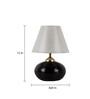 Silver Shade Table Lamp With Black Terracotta Base
