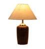 Silver Shade Table Lamp With Brown Terracotta Base
